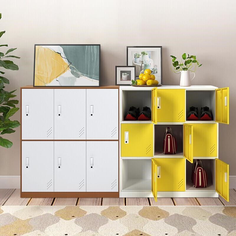 彩色书包柜更衣柜铁皮柜员工储物柜学校学生书包柜健身房存包柜