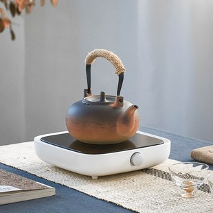 三界简二代电陶炉烧水壶陶瓷提梁煮水壶家用简约小型茶炉茶壶陶壶