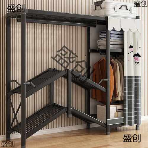 折叠简易衣柜家用卧室免安装布衣橱小户型全钢架结实耐用出租房用
