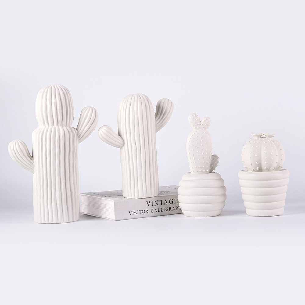 创意简约轻奢北欧树脂仙人掌装饰摆件样板房玄关桌面家居软装饰品