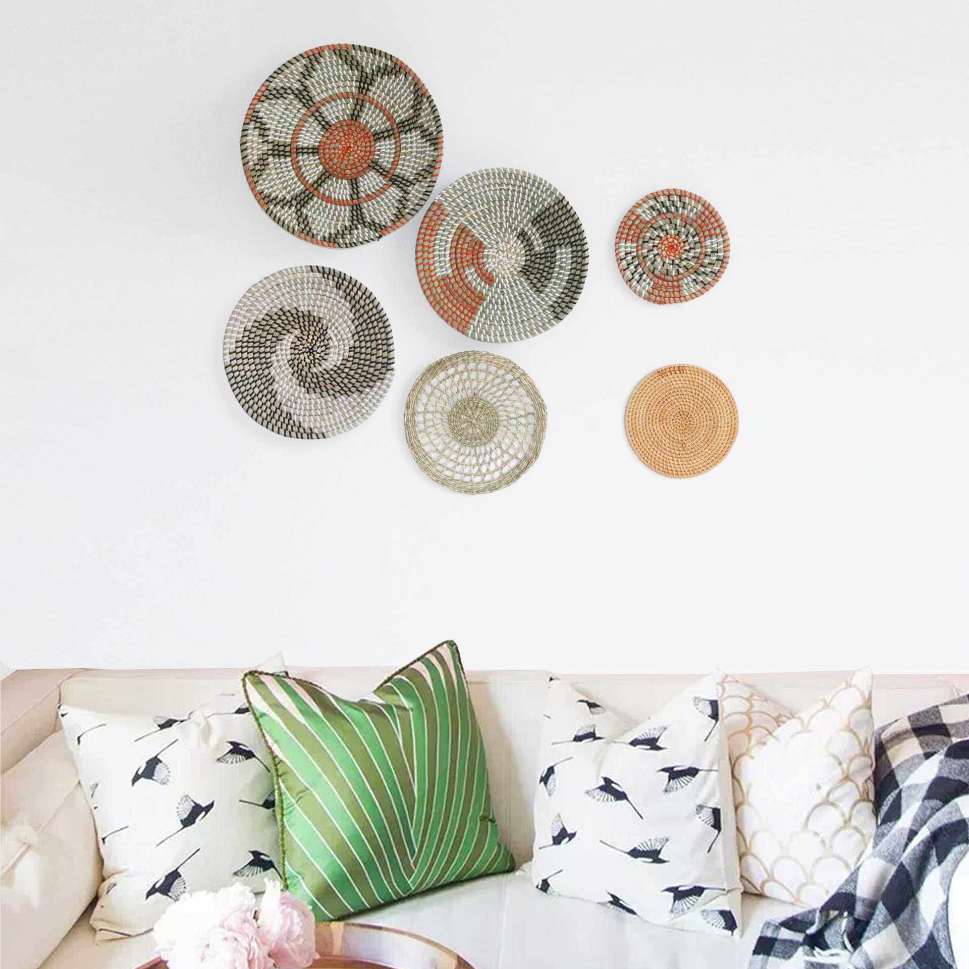 草编装饰装饰海草编织墙面装饰客厅卧室背景装饰草编挂盘,3C数码配件,摄像机配件,淘宝优惠券,粉丝福利购,淘宝优惠卷