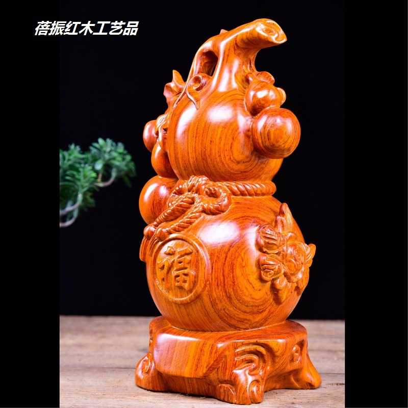 花梨木、黑檀木纳财葫芦木雕摆件办公摆设家居木质工艺品厂家直批
