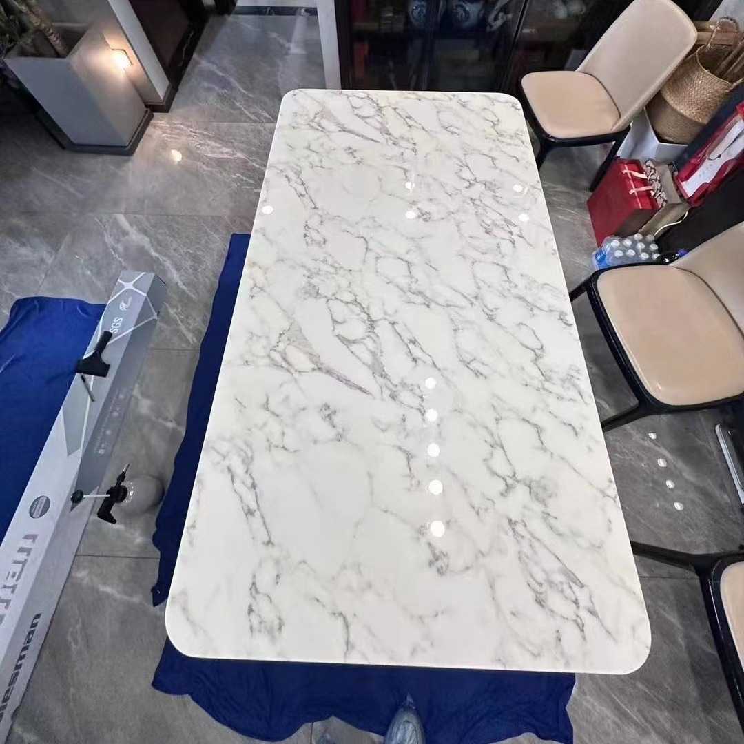 岩板桌布大理石防水防烫透明厚餐桌垫软玻璃pvc胶垫桌面保护膜隔