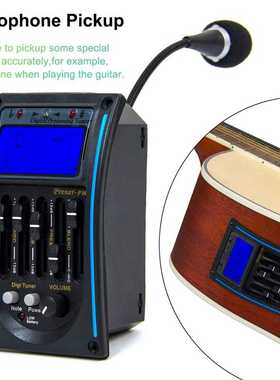 5段EQ民谣吉他拾音器带液晶屏带麦克风Pickup