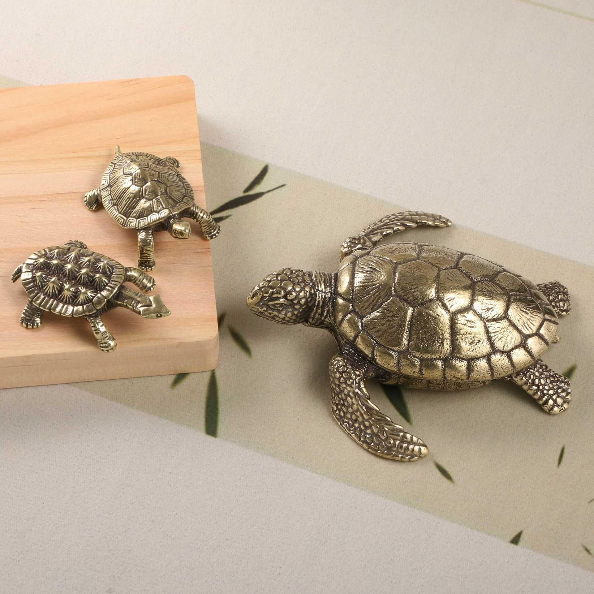 做旧仿古铜器乌龟长寿龟金钱龟大摆件书房客厅装饰送礼工艺品收藏
