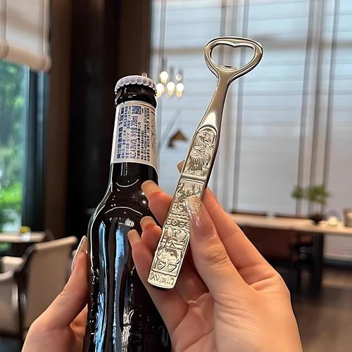 浮雕304北欧ins风不锈钢啤酒开瓶器起子创意个性开瓶器轻奢开盖器