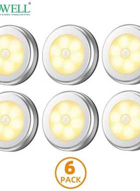 Motion Sensor Light新奇特圆形感应灯创意磁吸LED人体感应小夜灯