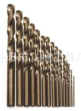 15支套1.5-10mmM35含钴不锈钢开孔高速钢全磨烤黄直柄麻花钻套装