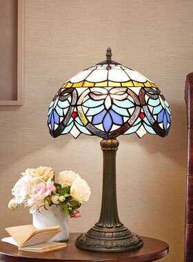 Colored glass desk lamp 30cm蓝色爱心餐厅吧台灯客厅卧室床头灯