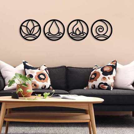 跨境墙壁四元素金属工艺品Metal Four Elements wall art decor