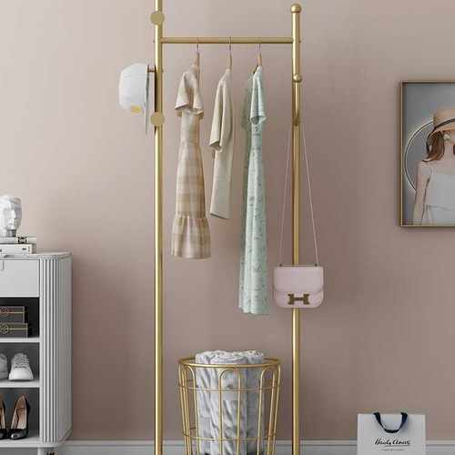 轻奢家用立式挂衣架落地卧室网红房间衣帽架进门客厅角落挂衣服架