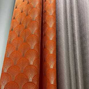 2020年新款高精密轻奢小扇子提花银杏叶窗帘轻奢遮光客厅现代时尚