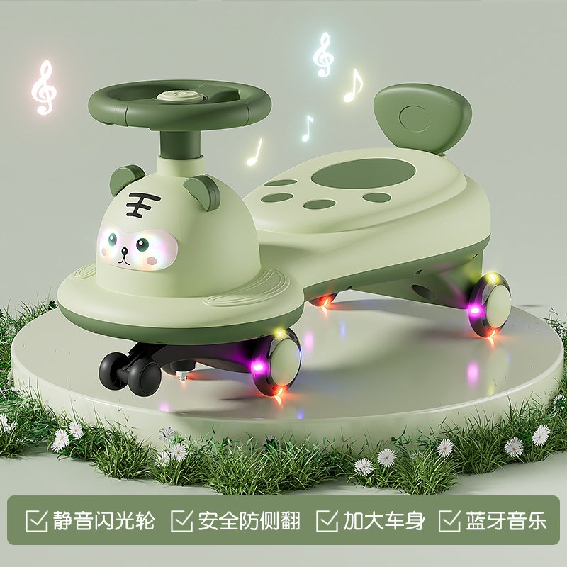 宝宝扭扭车卡通防侧翻大人可坐1-5岁儿童溜O溜音乐闪光玩具妞妞车