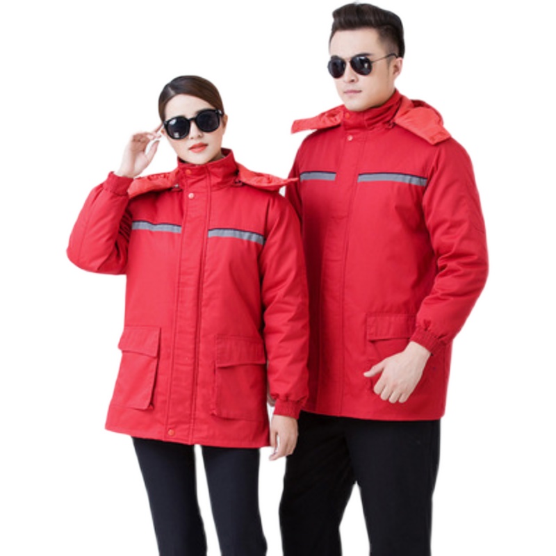 男冬季加厚防静电工作服棉衣加油站工作服套装工装定制新款反光条