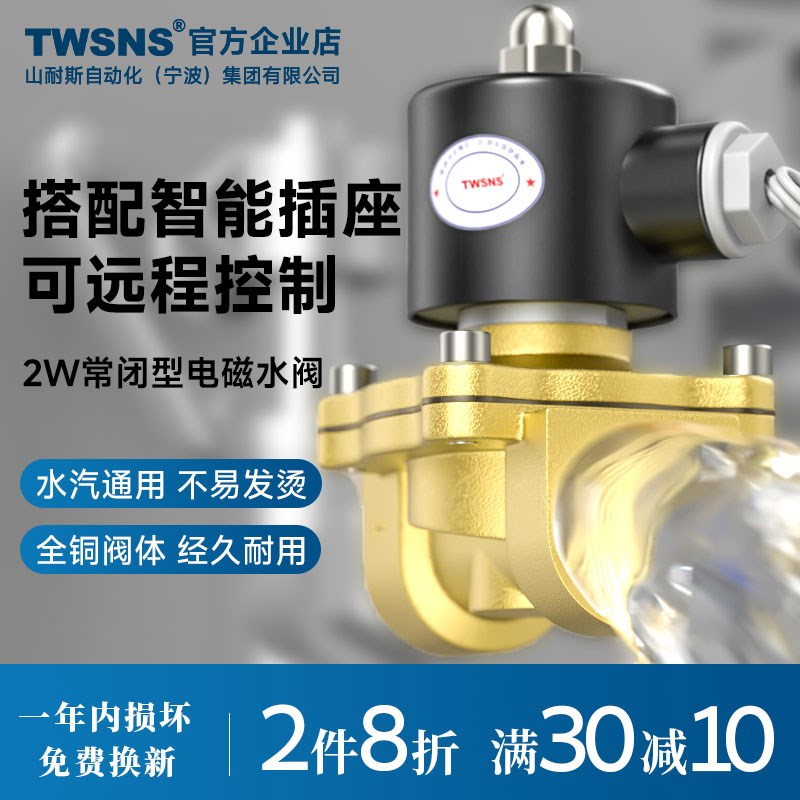 电磁开关阀水管电控水阀220v常闭型12v电动气阀常开24v汽车淋水器