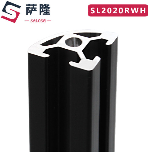 铝合金型材欧标2020R黑色半圆弧形转角3D打印机框架流水线工作台