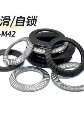 304不锈钢金属锁紧垫片圆形双面齿垫止退黑色防松自锁垫片M2M3M42