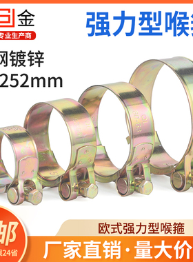 强力型喉箍镀锌加厚欧式管箍重型管夹抱箍卡箍紧箍水管油管