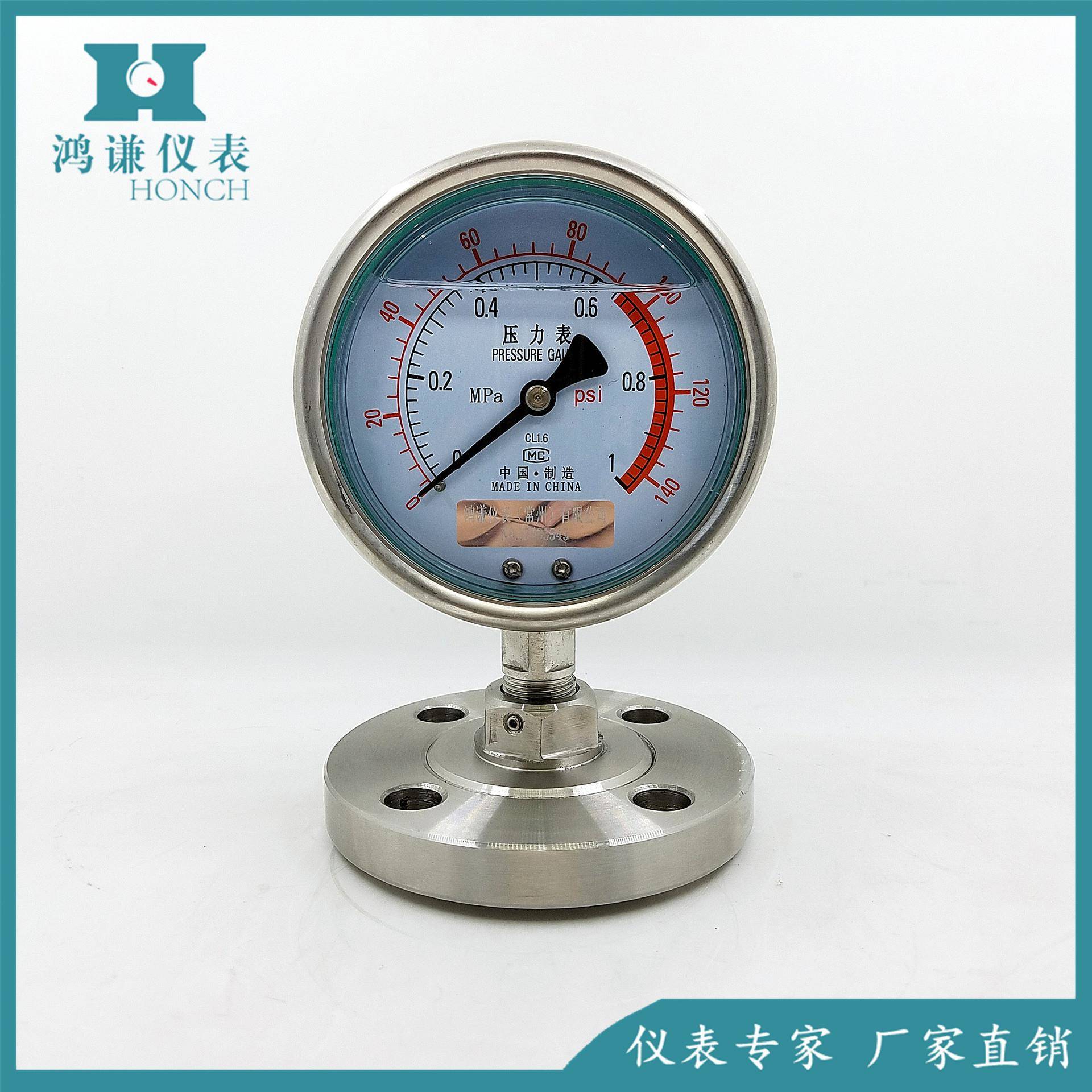 定制YTP隔膜系列压力表专业测压力（仪表）