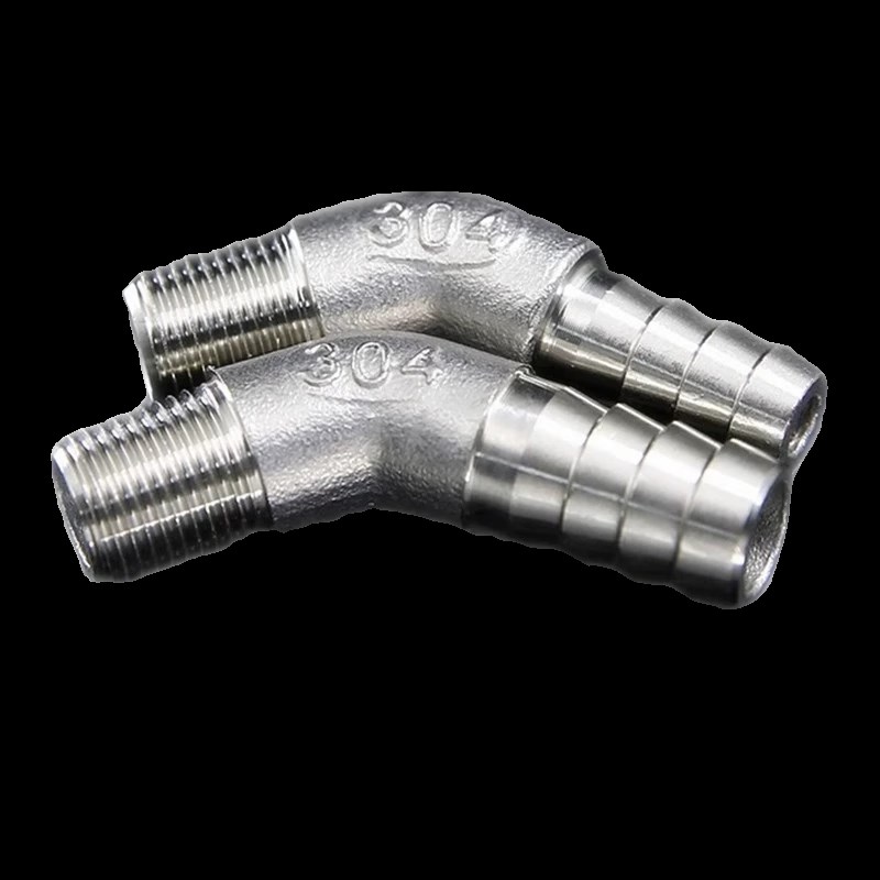 304不锈钢45度弯头宝塔接头1分2分3分4分6分1寸135度弯头宝塔皮管