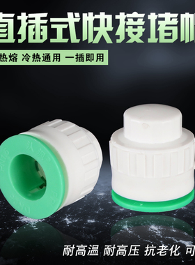 PPR水管阻流塞免热熔快速接头4分6分1寸直插式堵帽家用冷热水管阻
