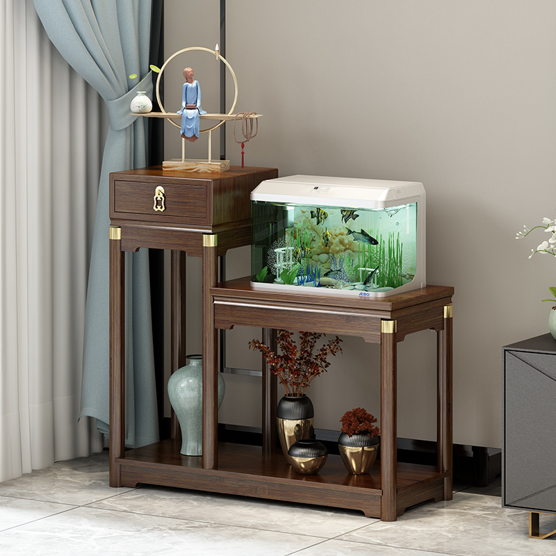 新中式花架子客厅室内花盆架落地花几轻奢实木阳台盆景花架置物架