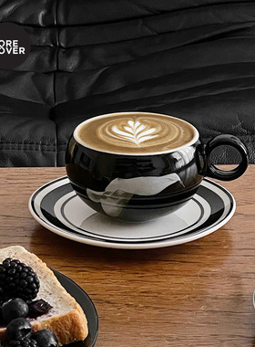 moreover陶瓷咖啡杯碟套装杯子设计小众创意女马克杯牛奶杯早餐杯