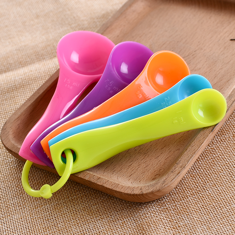 量勺5件套 烘焙工具塑胶量勺1克 5克套装 带刻度计量勺盐勺克度勺
