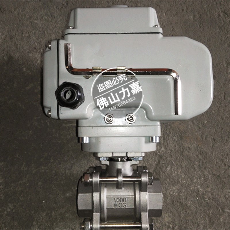 Q911F-16P电动球阀 电动不锈钢丝口扣球阀 电动三片式球阀3PC球阀