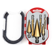 宝塔钻锯齿钻6件套镀钛宝塔钻头木工钻孔扩孔拉槽宝塔钻塑盒套装