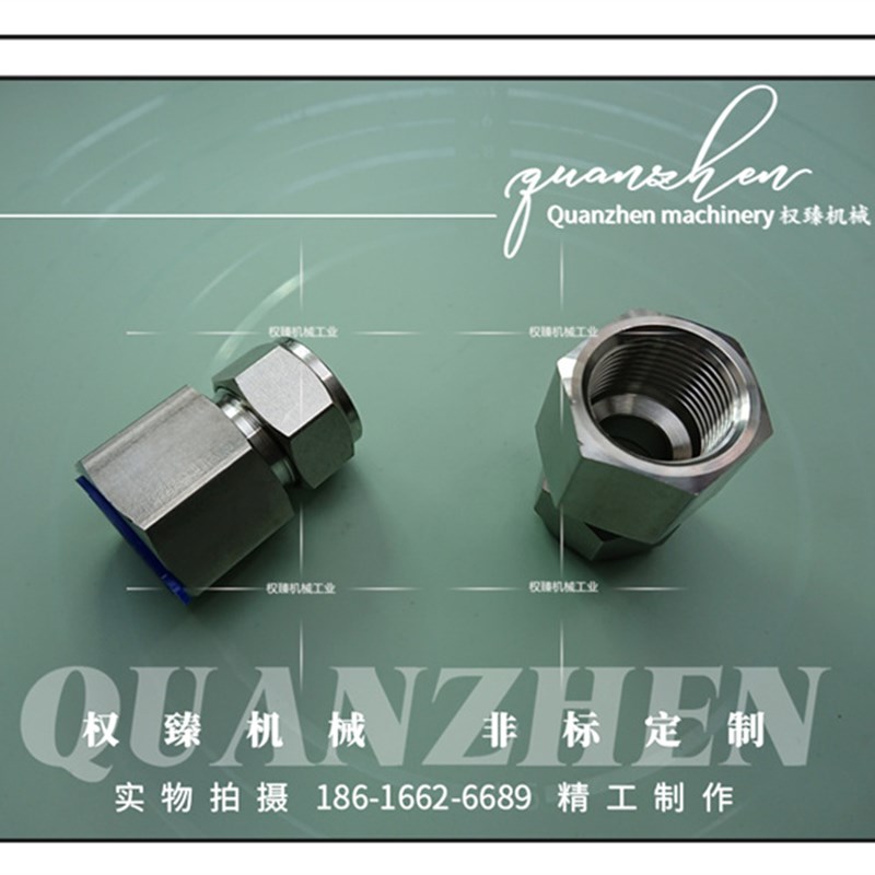进口不锈钢316内螺纹内丝双卡套式直通终端管接头 R PT1/2-1/2OD