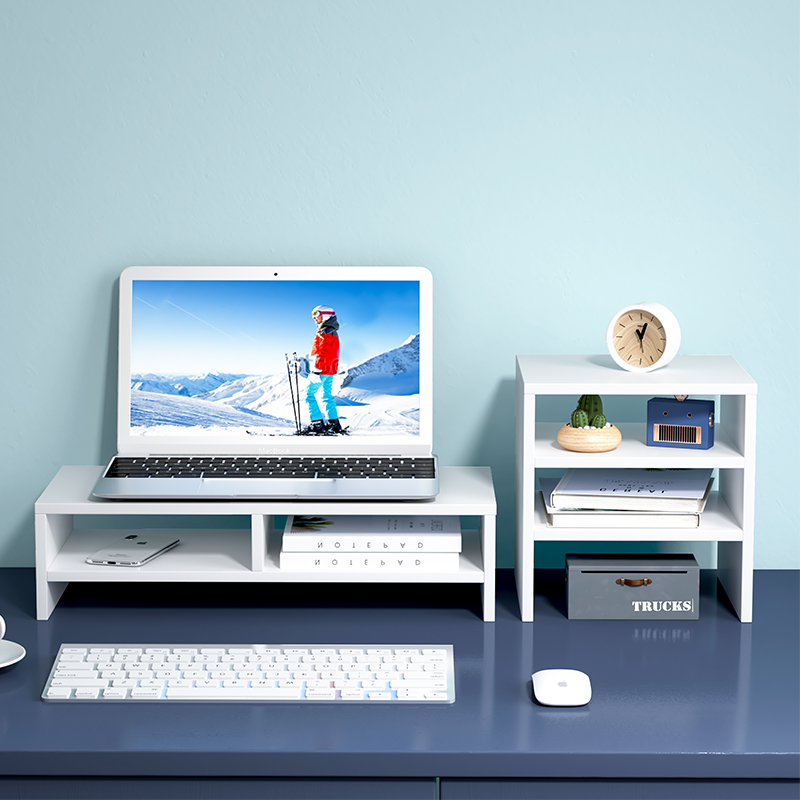 电脑支架笔记本增高架桌面增高台木质托架收纳架台式键盘木制底座