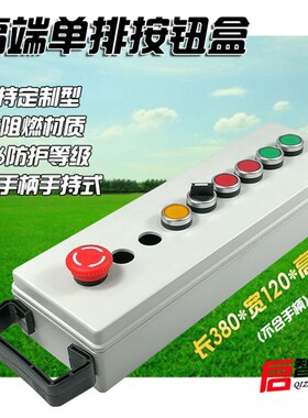 单排按钮盒8 9 10孔位路手持式带手柄户外防水雨便携保护罩控制箱