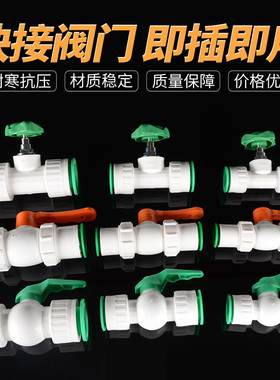 PPR免热熔阀门4/6分1寸自来水开关截止阀球阀PPR水管快接直插配件