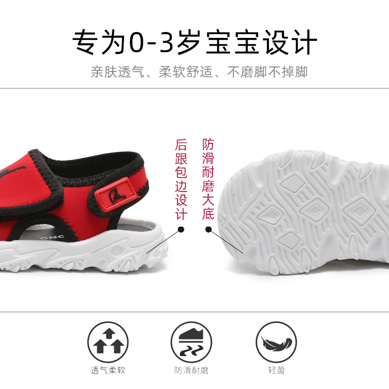 2021夏季新款包头凉鞋男童1一3岁0婴儿女宝宝学S步鞋子软底沙滩鞋
