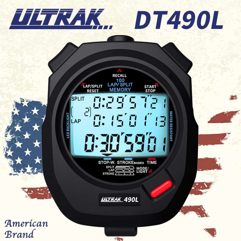 电子秒表DT490L定尔志ULTRAK奥赛克100道3排显示计时器田径夜光