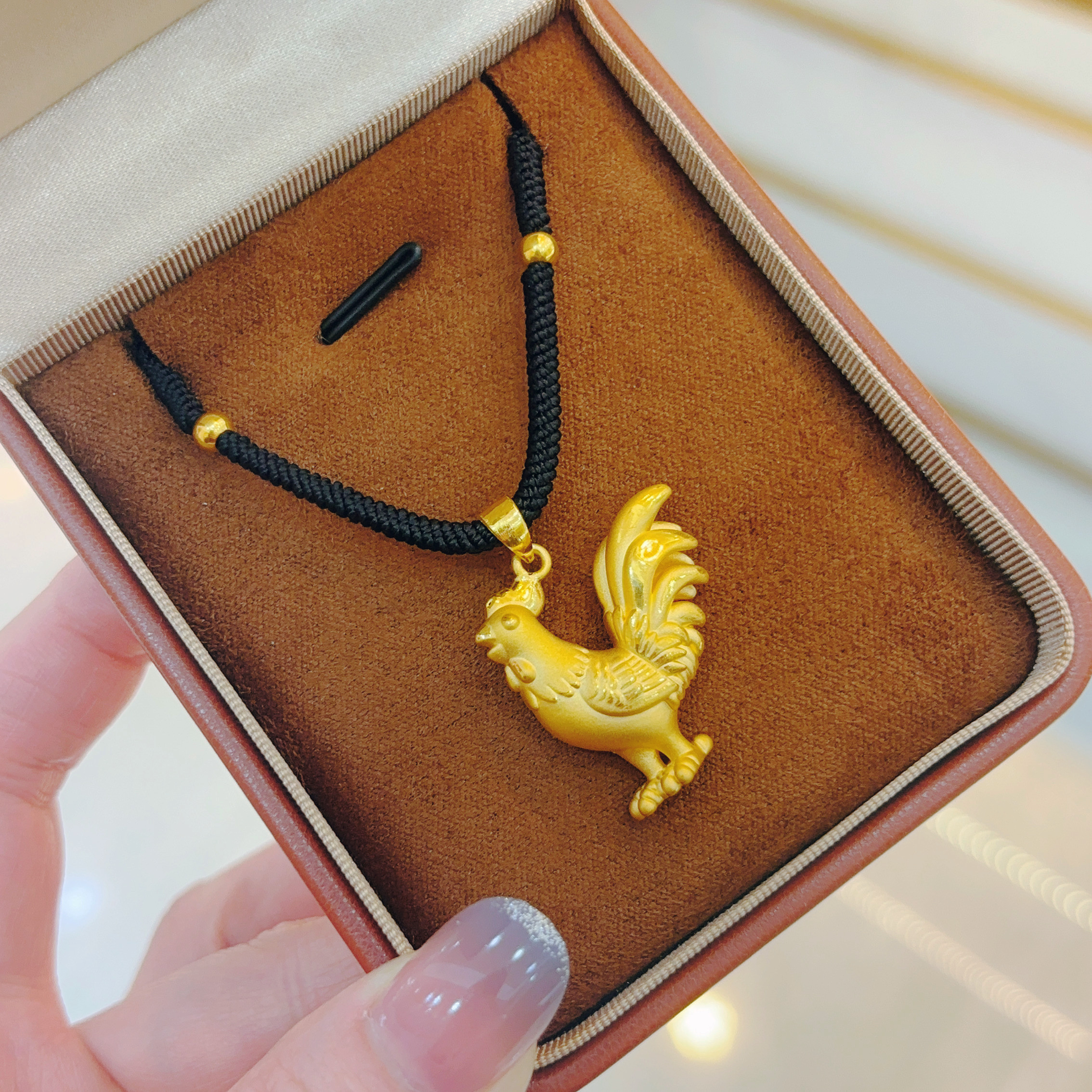 希曼汀黄金吊坠大公鸡 纯金鸡链坠足金999生肖鸡项坠本命年送宝宝