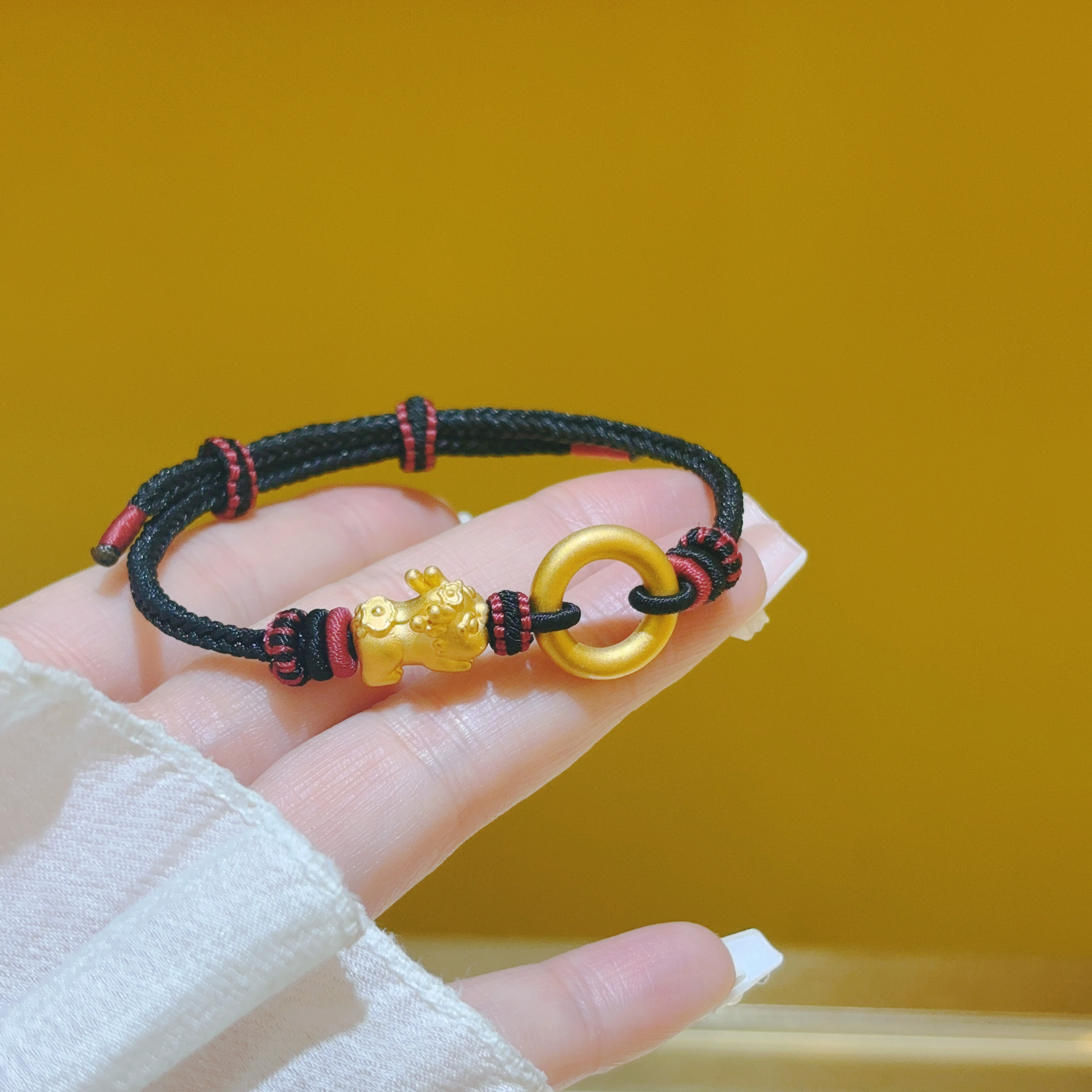 希曼汀999足金貔貅宝宝黄金平安圈编织情侣手绳情人节礼物送对象,黄金,小克重定价黄金手链,淘宝优惠券,粉丝福利购,淘宝优惠卷