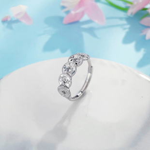 希曼女款上市汀中国黄金铂金女950戒指碎冰冰五钱币戒指七夕女友