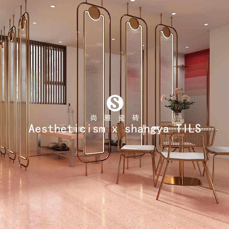 哑光彩色水磨石瓷砖客n厅餐厅彷古砖服装店商铺卫生间地砖600x120