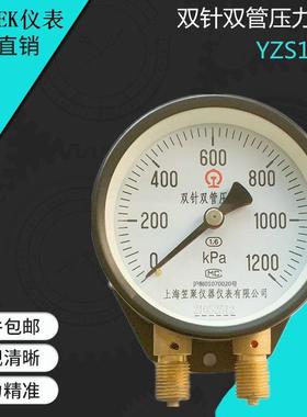 铁路专用表 双针双管压力表 YZS102 1000kpa 1200kpa M16*1.5