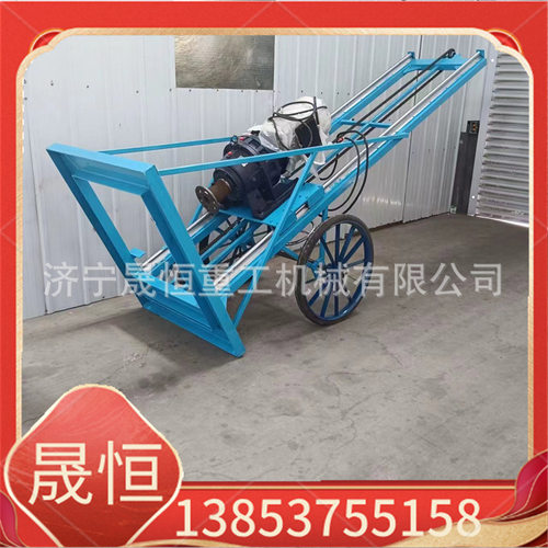 光伏钻孔机电动手推式打桩机现货光伏拧地钉螺旋木屋地基打桩机
