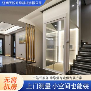 自建房家用观光电梯电动液压升降平台二层别墅自建房玻璃门电梯
