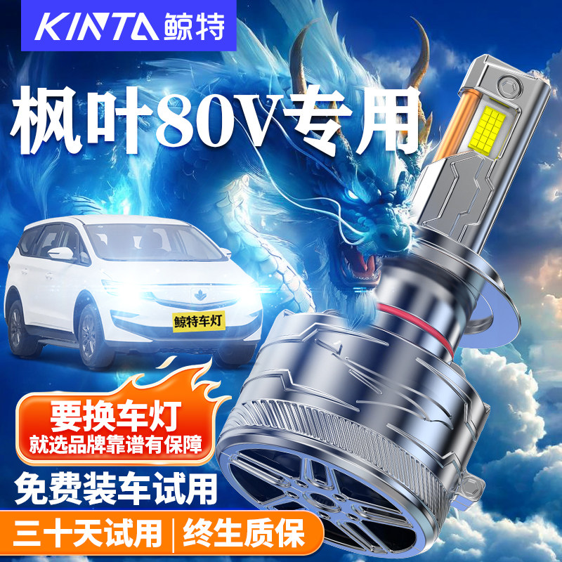 鲸特枫叶80V改装LED大灯车灯雾灯
