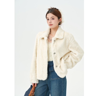 温柔显瘦贵气小个子上衣 翻领仿皮草短外套 Co&sheng 重生小个子