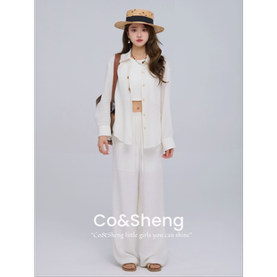 衫简/co&sheng小个子衬衣白色衬衫裤子女气质显瘦洋气衣服女简约
