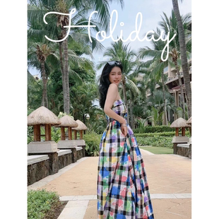 夏日缤纷/co&sheng小个子抹胸连衣裙夏季新品高腰显瘦长裙度假