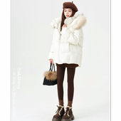 三星安心羽绒 冬日巴赛尔 可溯源 保暖连帽白鸭绒羽绒服Co&Sheng