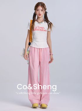 冰淇淋/CO&SHENG重生150cm小个子夏季休闲裤直筒高腰时尚可爱百搭