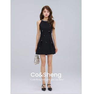 蒙德里安/co&sheng重生150cm小个子夏季连衣裙赫本风高级感miu系